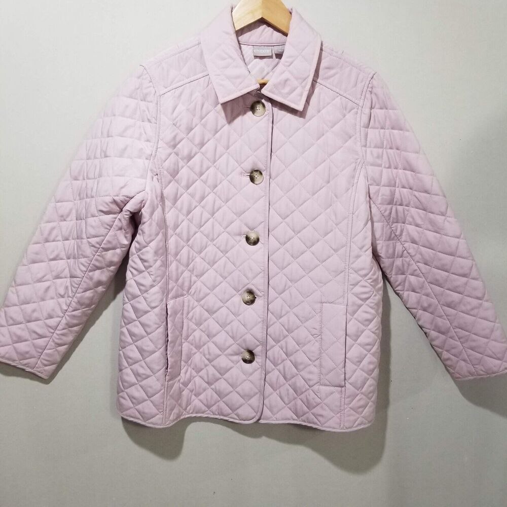Chico's Pastel Pink Quilted Button-Front Jacket NWT